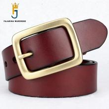 FAJARINA Cowhide Genuine Leather Mens Pin Buckle Belts for Men Luxury Brand Fashion Jeans Straped 38mm Wide Freeshipping NW0144 2024 - buy cheap