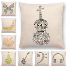 25 Designs Available Newest Letters Cushion Cover Fruit Music butterfly Prints Sofa Throw Pillow case 2024 - buy cheap