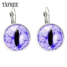 TAFREE New Hot Clip Earrings Multicolor Eye Simple Design Charming Picture Glass Cabochon For Gift EY102 2024 - buy cheap