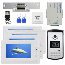 DIYSECUR Electric Strike Lock 7 inch Color Video Door Phone System 700TVL IR Camera RFID Keyfobs Unlock Remote 2024 - buy cheap