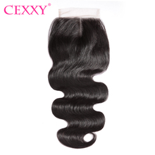 CEXXY Lace Closure Brazilian Body Wave Remy Hair Natural Color 100% Human Hair 4''x 4'' Lace Closure Frontal Free Shipping 2024 - buy cheap