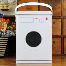 Caja de almacenamiento de hierro con diseño de lavadora, contenedor de Metal para artículos diversos, caja de regalo, Color blanco 2024 - compra barato