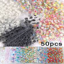50 Sheets/Lot Nail Art Flower Stickers 3D Design DIY Nail Art Accessories Multicolor Decals Manicure Tips Decorations #NTL101# 2024 - buy cheap