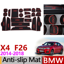 Anti-Slip Gate Slot Mat Rubber Coaster for BMW X4 F26 2014 2015 2016 2017 2018 Accessories Car Stickers First generation 21PCS 2024 - buy cheap