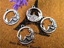 15pcs--Mermaid Charms, Antique Tibetan silver Mermaid charm pendants 26x23mm 2024 - buy cheap