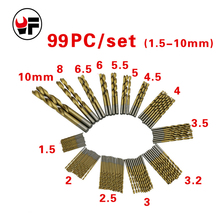 99pcs/Set 1.5mm - 10mm Stainless Steel Titanium HSS Drill Bits High Speed Drill Bit Set For Electrical Dril Power Hand Tools 2024 - buy cheap