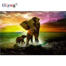 GLymg Needlework Diy Diamond Painting Cross Stitch Mother Elephant Animal Picture Diamond Embroidery Full Square Drill Wall Arts 2024 - buy cheap