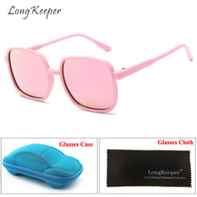 Long keeper óculos de sol infantil, para meninos e meninas, quadrado, com armação transparente uv400 2024 - compre barato
