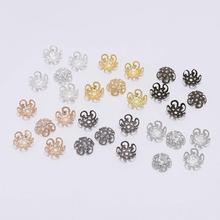 100pcs 8/10mm Gold Plated Hollow Flower Petal End Spacer Beads Caps Charms Bead For Jewelry Making Finding Accessories Wholesale 2024 - buy cheap