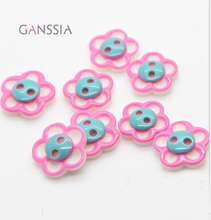 Botões de costura de resina rosa flor 30 tamanhos, camisa de dois furos, botões decorativos (pçs/lote) 2024 - compre barato