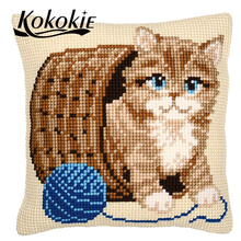 diy accessories for cross stitch pillow kits knitting needles kit for embroidery yarn pillowcase cats embroider needlework set 2024 - buy cheap