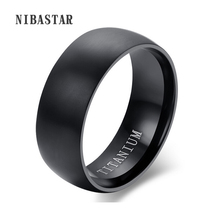 Модные черные титановые кольца для мужчин, классное мужское кольцо 8 мм, высококачественное кольцо, ювелирные изделия для влюбленных, Классические обручальные кольца, мужской подарок 2024 - купить недорого