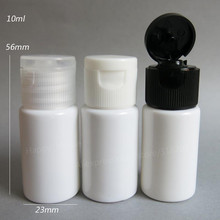 100 x 10ml Portable Outdoor Travel set of  Flip Top Cap of Mini  Empty Plastic Lotion Bottle 10cc White Cosmetic Container 2024 - buy cheap