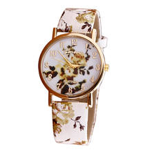 Hot Luxury Fashion Geneva  Quartz Watch Flower Patterns Leather Band Analog Quartz Vogue Wrist Watches Watch Montre Femme 2024 - buy cheap
