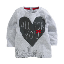 Little Maven New Autumn Spring Kids Clothing Heart All For You 1-6yrs Full- sleeved O-neck Cotton Girls Knitted Casual Tshirt 2024 - buy cheap