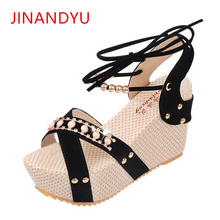 Women Sandal Wedges Shoes Platforms Peep Toe 2019 Summer Sexy Ladies Dress Shoes Women Heels Sandals Female High Wedge Sandals 2024 - buy cheap