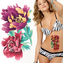 2 шт сексуальные модные разноцветные цветы большой водонепроницаемый стикер татуировки 2024 - купить недорого
