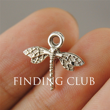 100pcs 13x15mm Silver Color Metal Lovely Dragonfly Pendant Charms Jewelry Findings fit Charm Bracelet  A1194 2024 - buy cheap