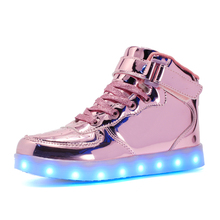 Quente como em casa 2018 novo 25-39 usb carregador brilhante tênis led crianças sapatos de iluminação meninos meninas iluminado tênis luminoso 2024 - compre barato