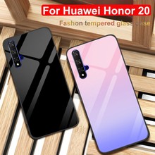 Для Huawei Honor 20 чехол 6,26 "YAL-AL00 закаленное стекло чехол для телефона Honor 20 корпус для Huawei Honor 20 градиентный стеклянный корпус 2024 - купить недорого