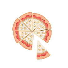 Fashion Best Friends Cheese Pizza Brooches Eight Pieces Per Set Together Enamel Lapel Pins Badge Gifts Pizza Brooch Jewelry 2024 - buy cheap