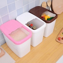 Kitchen Rice Fruits Storage Box Bucket Cereal Dry Food Keepers Container Spice Holders Sliding Lid With Measuring Cup NEW 2024 - buy cheap