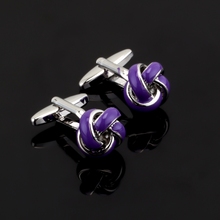 Luxury Jewelry purple twist Cufflink for Mens French Shirt Fashion Brand Cuff botton Wedding High Quality Round knot Cufflinks 2024 - buy cheap