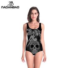 NADANBAO-traje de baño con estampado de calavera para mujer, bañador sexy sin mangas, ropa de playa, gran oferta, 2021 2024 - compra barato