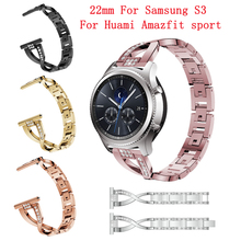 Correa de reloj de aleación de acero inoxidable para Samsung S3, pulsera de moda de repuesto de 22mm y 46mm para huami Amazfit Sport smart 2024 - compra barato