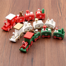 4 узла Рождественский поезд окрашенные деревянное Рождественское украшение для дома с Санта-Клаусом детские игрушки орнамент с утолщённой меховой опушкой, 2019 подарок на Новый год 2024 - купить недорого