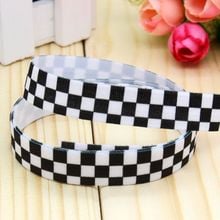 DHK 5/8'' 5yards Fold Over Elastic FOE plaid printed headband hair band diy decoration OEM Wholesale C447 2024 - buy cheap