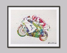 Pintura de lona para parede de motocicleta ribandity, arte original para a parede da moto, pôster de impressões, imagens para sala de estar, decoração de casa, presentes 2024 - compre barato