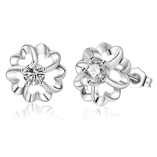 New Arrival shiny zircon flower silver plated Earrings for women fashion jewelry Earring /UFHBXQRE UTCARVXA 2024 - buy cheap