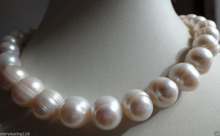 Hot selling free shipping*******large 12-14 mm white baroque pearl necklace 46 CM 2024 - buy cheap