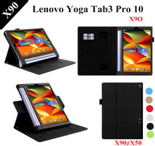 Lichee padrão yoga tab 3 plus, capa de couro pu para lenovo yoga tab 3 pro 10 x90 x90f x90l, capa de couro segundo x703f 2024 - compre barato