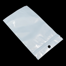 Wholesale 11cm*19cm White / Clear Self Seal Zipper Plastic Packaging Bag Ziplock Electronic Storage Zip Lock Bag With Hang Hole 2024 - buy cheap