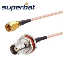 Superbat BNC Female Bulkhead with O-ring Straight to SMA Male Straight Pigtail Cable RG316 30cm 2024 - buy cheap