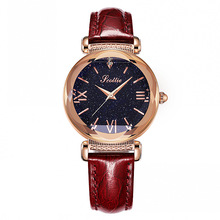 Top Brand Starry Dial Women Watch Lady Rhinestone Casual Quartz Watches Women Luxury Leather Strap Wrist Watch Clock Women reloj 2024 - buy cheap