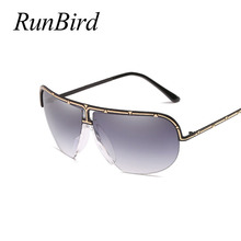 Runbird óculos de sol masculino, óculos de sol clássico grande armação uv400 óculos de sol de alta qualidade 1432r para homens 2024 - compre barato