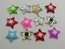 200 Mixed Color Flatback Resin Star Cabochons 12mm Flower Top 2024 - buy cheap