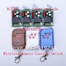 RF 315 Mhz/433 Mhz 4 receptores + 3 Transmisor de color mixto 220 V 1 CH de Control remoto inalámbrico interruptor de sistema para hogar inteligente 2024 - compra barato
