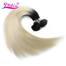 Lydia For Women Synthetic Straight 18-24 Inch Weaving Ombre Colored Weft 1PCS/Lot Hair Extensions Bundles 2024 - buy cheap