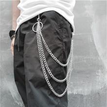 1PC Long Trousers Hipster Key Chains Punk Street Big Ring Key Chain Metal Wallet Belt Chain Pant Keychain Unisex HipHop Jewelry 2024 - buy cheap