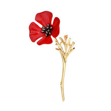 Creative  1PC Fashion Red Poppy Flower Brooch Vintage Collar Pins For Women Men Jewelry Brooches Pins 2024 - buy cheap