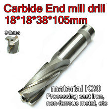 18*18*38*105mm 18 mm pequeno 3 flautas k30 fresa de carboneto processamento de ferro fundido, metal não ferroso, etc 2024 - compre barato