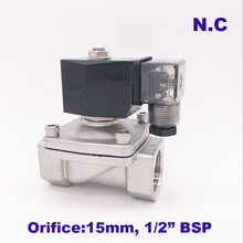 NBR/EPDM/FKM 2 way SS304 water solenoid valve normally close Port 1/2" 110V AC Orifice 15mm SPU-15 zero pressure start plug type 2024 - buy cheap