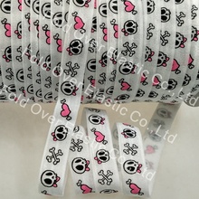 New arrival! 5/8" skull & bow tie printed fold over elastic foe ribbon #029-white for DIY accessories, 100yards/roll 2024 - buy cheap