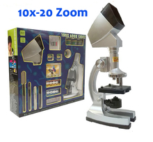 10X 20X Zoom Illuminated Educational Children Toy Kids 1200X Student Microscope with Projector & Light Lamp Preapred Specimen 2024 - buy cheap