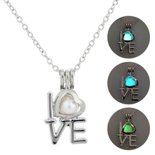 2020 New Fashion Luminous Stone LOVE Pendant Necklace Glow in the Dark Love Heart Women Charm Jewellery Accessories 2024 - buy cheap