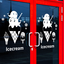 Ice Cream Vinyl Wall Decal Dessert Shop Ice Cream Lettering Words Mural Art Wall Sticker Dessert House Window Glass Decoration 2024 - buy cheap